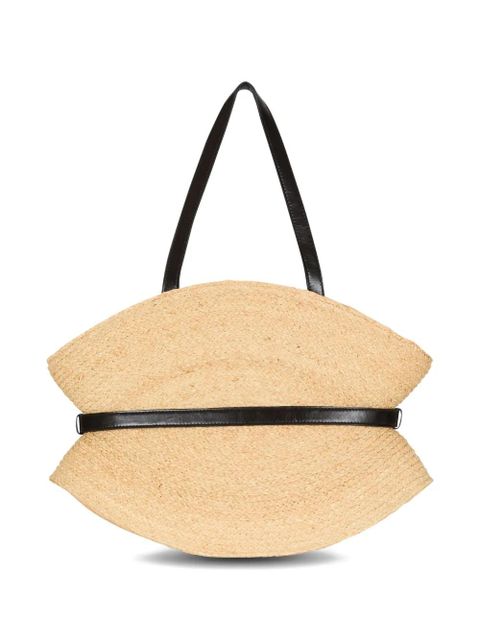 Balmain medium Shuffle raffia bag - Neutrals