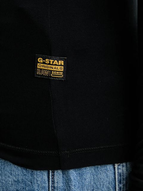 G-Star longsleeve kolor czarny z półgolfem D27968-E299