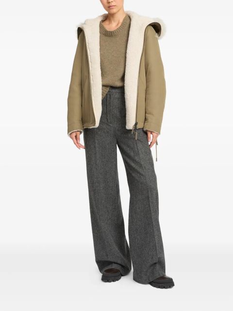 Yves Salomon hooded reversible jacket - Green