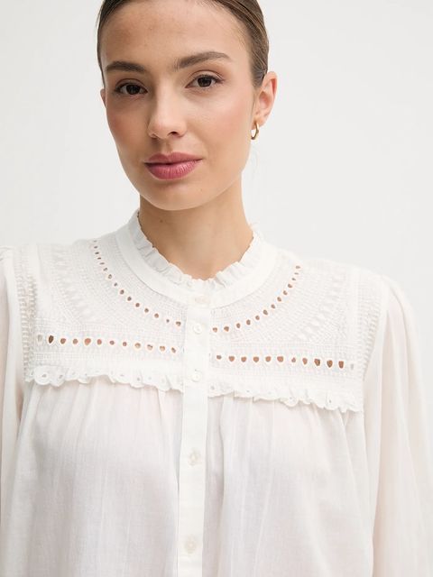 Hoss Intropia koszula bawełniana damska kolor biały regular 6282657