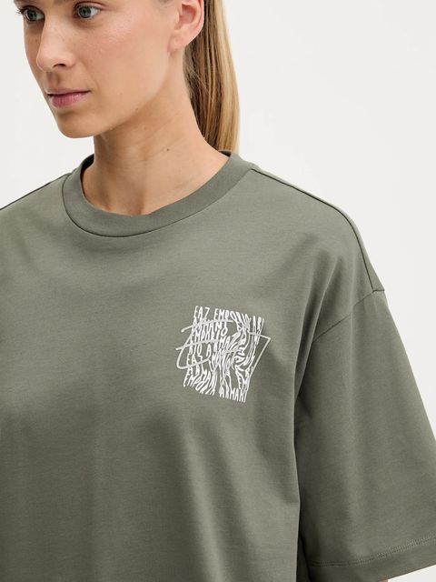 EA7 Emporio Armani t-shirt bawełniany damski kolor zielony AF12957.7W000726 - zdjęcie produktu nr 2