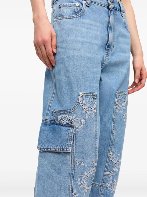 GANNI broderie-anglaise jeans - Blue