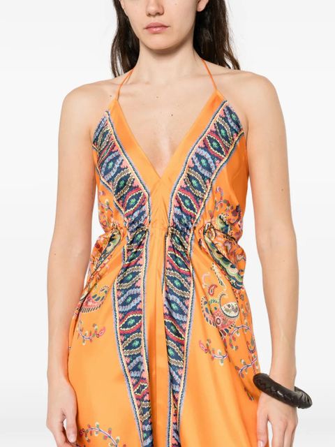 ETRO paisley halter midi dress - Orange