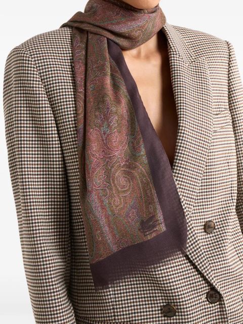 ETRO floral paisley scarf - Brown