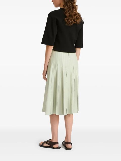Yves Salomon lambskin pleated skirt - Green