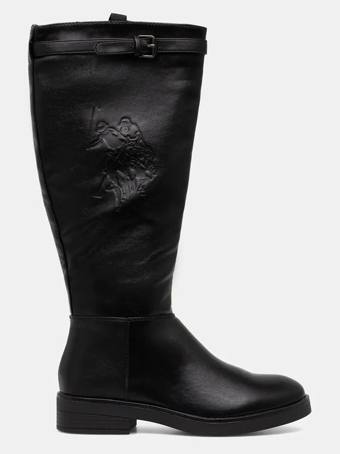 U.S. Polo Assn. kozaki YLENIA001 damskie kolor czarny na płaskim obcasie YLENIA001W/EY1 - zdjęcie produktu nr 2