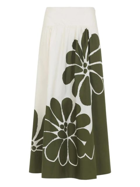 FARM Rio floral-print midi skirt - White - zdjęcie produktu nr 1