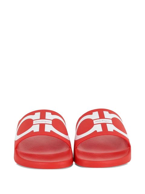 Ferragamo logo-motif slides - Red