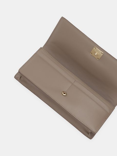 Calvin Klein portfel skórzany damski kolor beżowy LV04F1098G