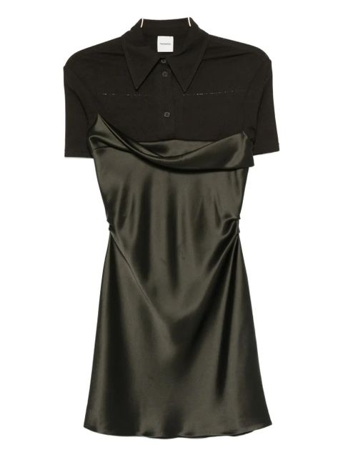 Nanushka satin-paneled mini dress - Green - zdjęcie produktu nr 1