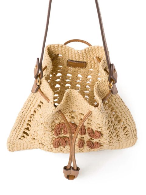 Miu Miu woven raffia mini bag - Neutrals
