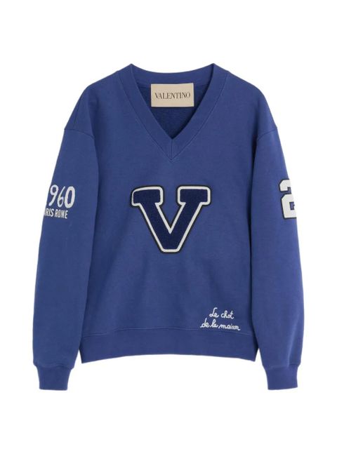 Valentino Garavani embroidered cotton sweater - Blue - zdjęcie produktu nr 1