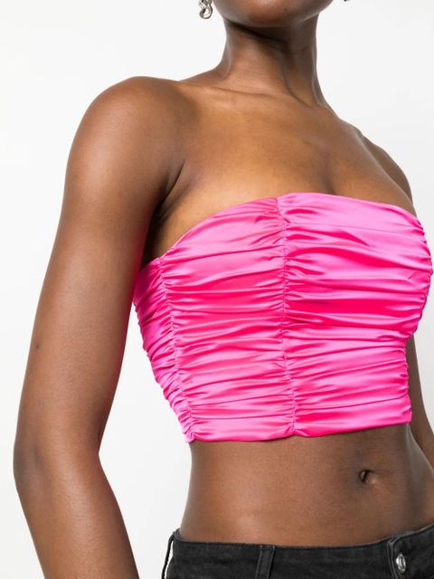 ROTATE BIRGER CHRISTENSEN ruched satin cropped top - Pink