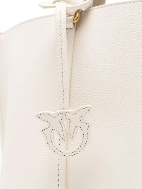 PINKO logo-charm tote bag - Neutrals