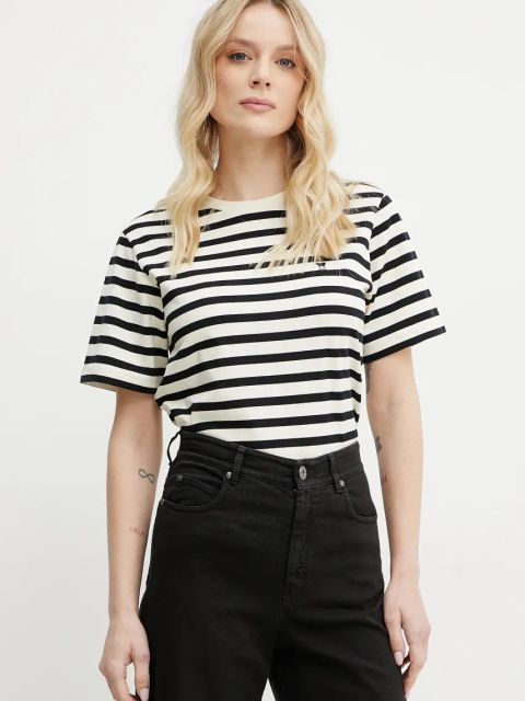 Weekend Max Mara t-shirt bawełniany damski kolor beżowy 2515971031600