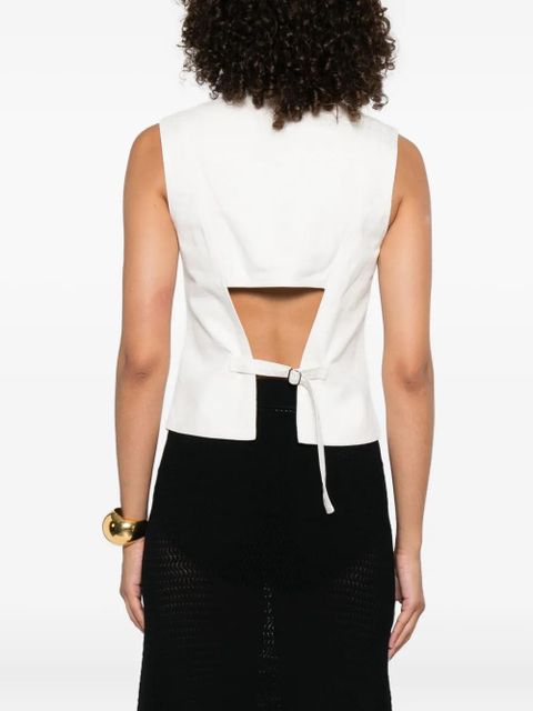 Victoria Beckham button-fastening sleeveless vest - White - zdjęcie produktu nr 2
