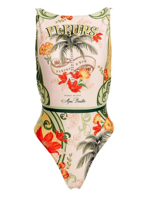 Agua By Agua Bendita floral-print swimsuit - Neutrals - zdjęcie produktu nr 1