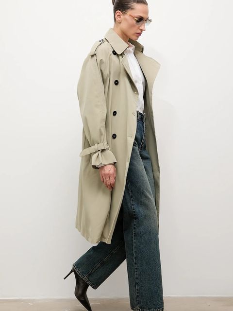 Answear.LAB trencz bawełniany kolor turkusowy - zdjęcie produktu nr 1