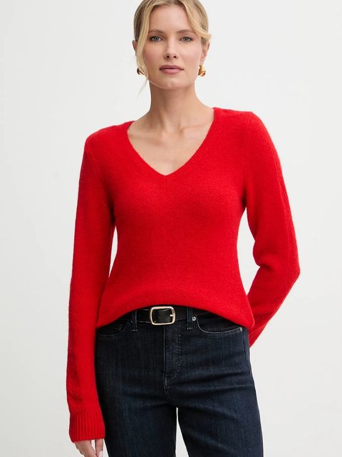 Morgan sweter z dodatkiem alpaki damski kolor czerwony lekki MCHEPA - zdjęcie produktu nr 1