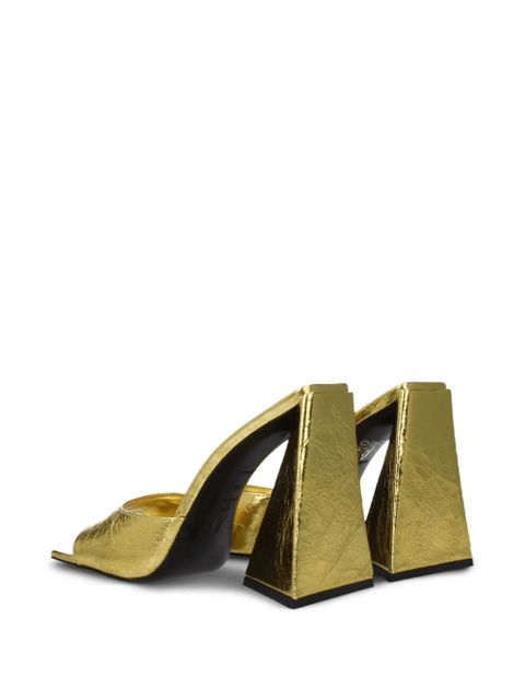 The Attico metallic-finish sculptural-heel sandals - Gold