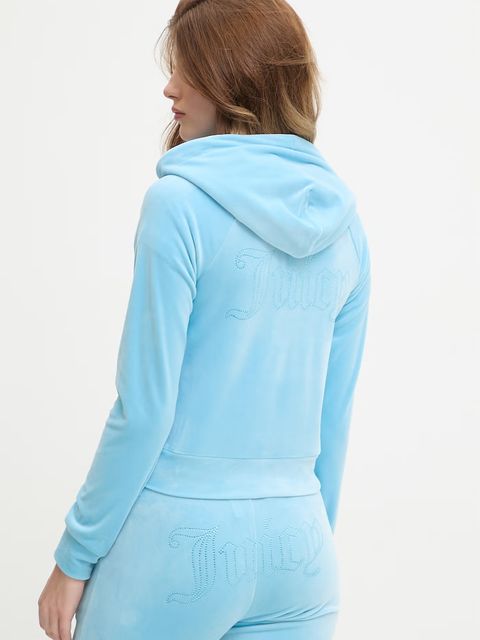Juicy Couture bluza z kapturem damska welurowa MADISON COL OUT - zdjęcie produktu nr 2