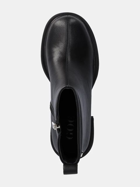 GOE botki skórzane damskie kolor czarny na słupku OO2N4161 BLACK