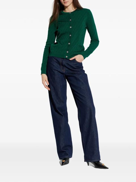 Versace buttoned crew-neck cardigan - Green - zdjęcie produktu nr 2