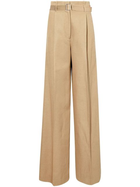 Proenza Schouler Dana wide-leg cotton-linen trousers - Neutrals - zdjęcie produktu nr 1