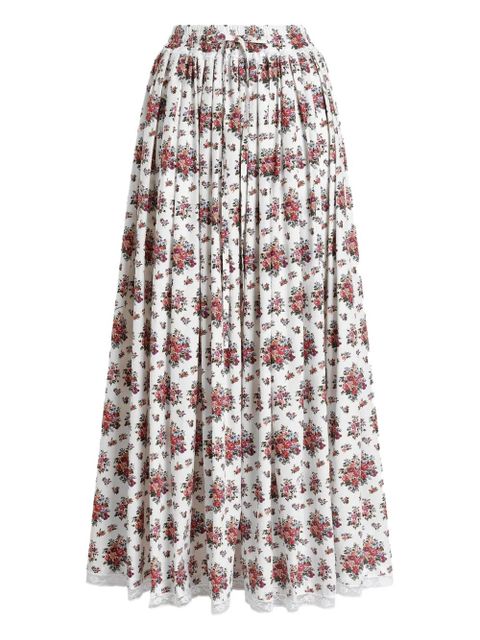 Dolce & Gabbana floral drawstring maxi skirt - White - zdjęcie produktu nr 1