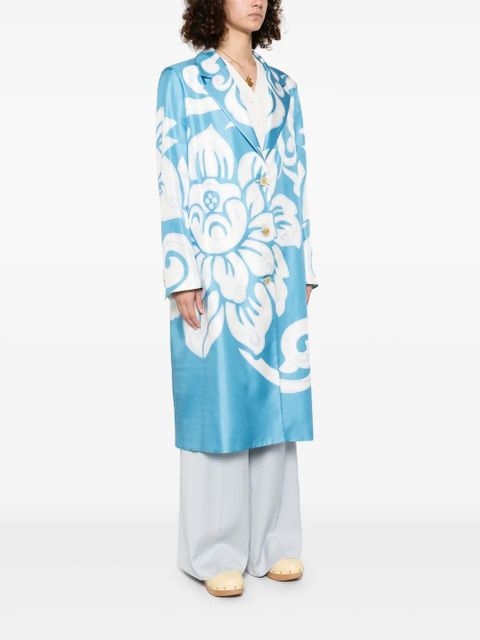 ETRO graphic-print silk coat - Blue - zdjęcie produktu nr 2