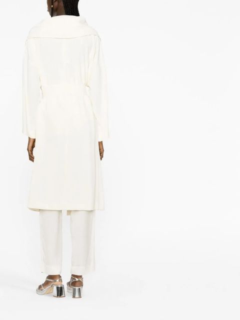 TWINSET drawstring duster coat - White