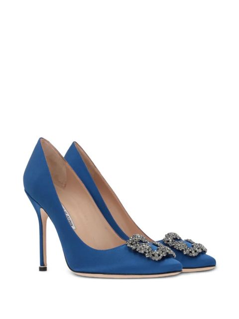Manolo Blahnik Hangisi 105mm appliqué pumps - Blue