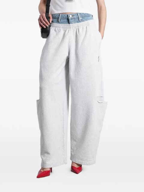 Alexander Wang layered-waistband slash-detail track pants - Grey