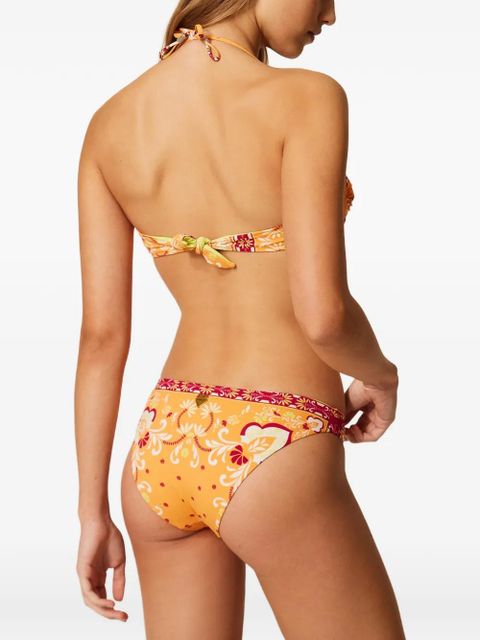 TWINSET printed bandeau bikini top - Orange