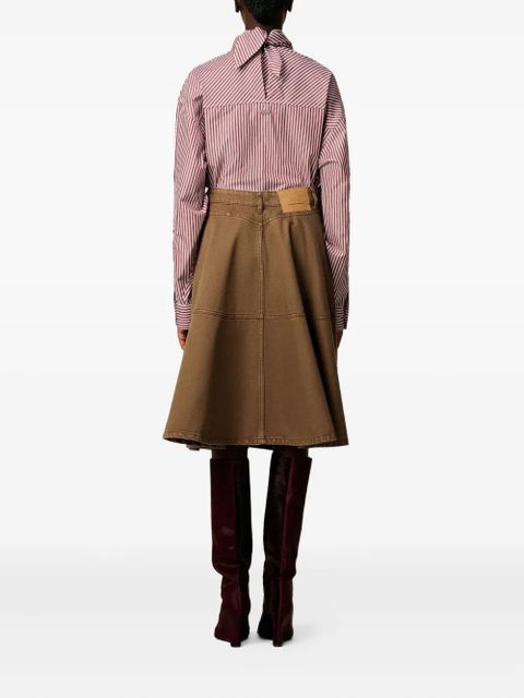 AMI Paris cotton midi skirt - Brown