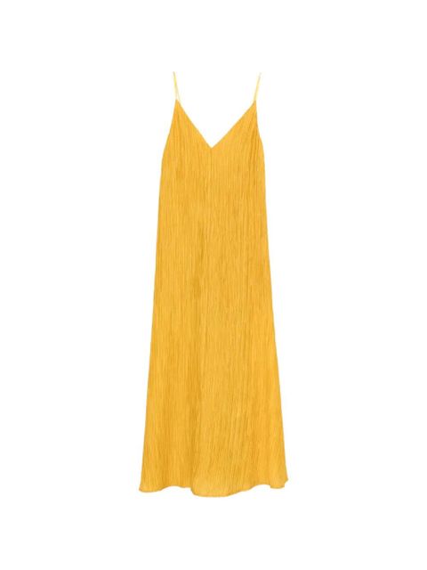 SOLOTRE V-neck textured dress - Yellow - zdjęcie produktu nr 1