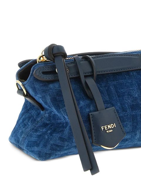FENDI mini By The Way Soft flocked tote bag - Blue