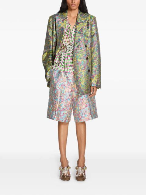 DRIES VAN NOTEN double-breasted jacquard blazer - Yellow - zdjęcie produktu nr 2