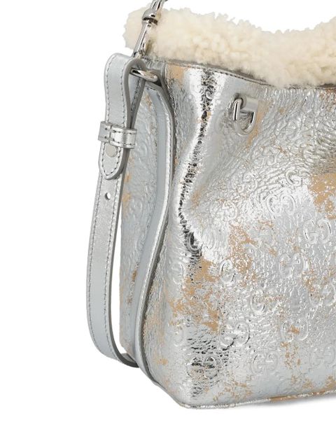 Gucci small GG Emblem bucket bag - Silver