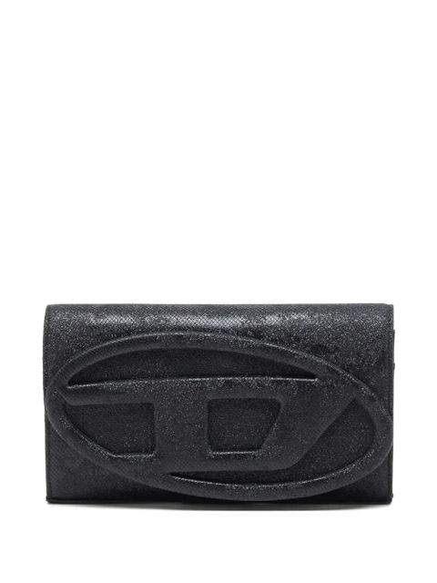 Diesel 1DR logo-plaque glitter wallet - Black - zdjęcie produktu nr 1