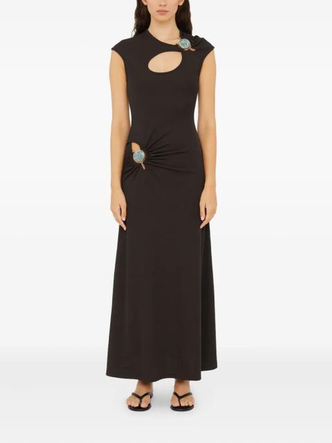Christopher Esber hollow mineral stone maxi dress - Black - zdjęcie produktu nr 1