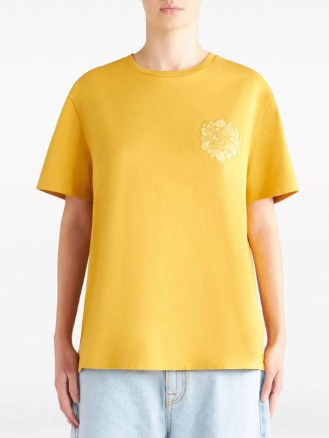 ETRO Pegaso-embroidered cotton T-shirt - Yellow