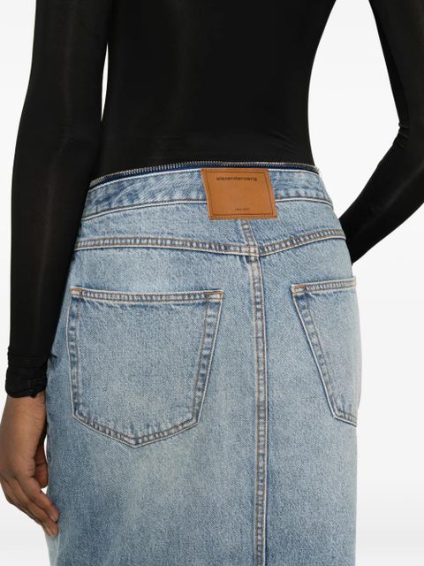 Alexander Wang zip raw-hem skirt - Blue