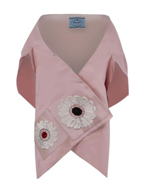 Prada floral-patch stole - Pink - zdjęcie produktu nr 1