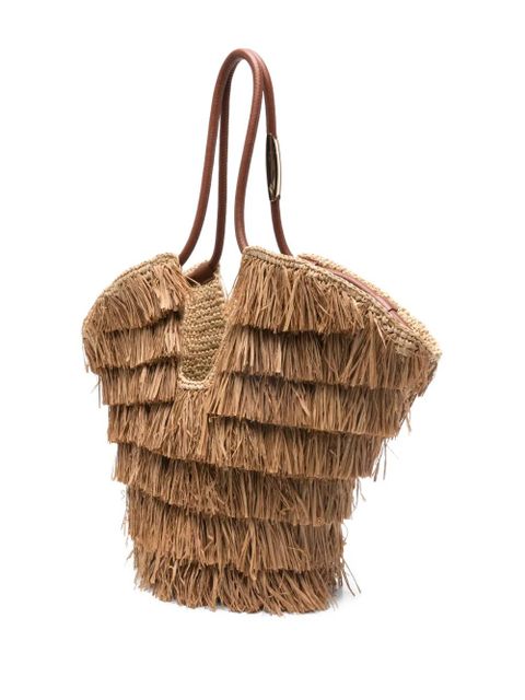 ZIMMERMANN medium Goldentime fringed tote bag - Neutrals