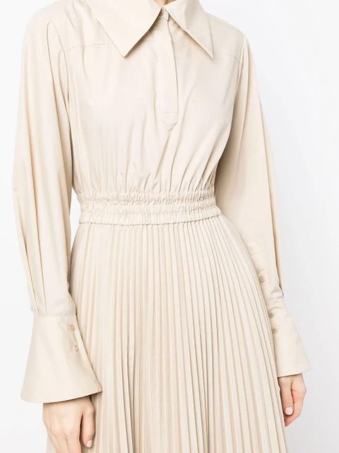 Simkhai oversized-collar pleated shirt dress - Grey - zdjęcie produktu nr 2