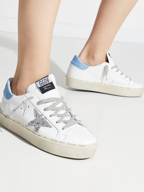 GOLDEN GOOSE - Sneakersy Hi Star z brokatową gwiazdą - zdjęcie produktu nr 1