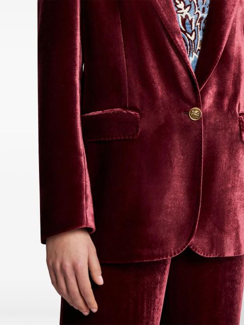 ETRO single-breasted velvet blazer - Red
