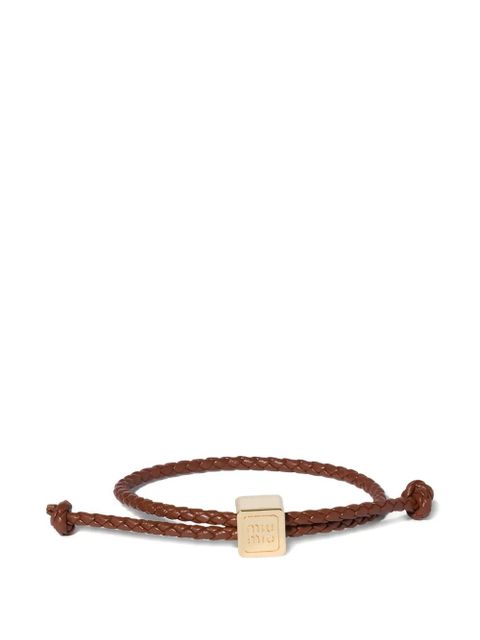 Miu Miu leather bracelet - Brown - zdjęcie produktu nr 1