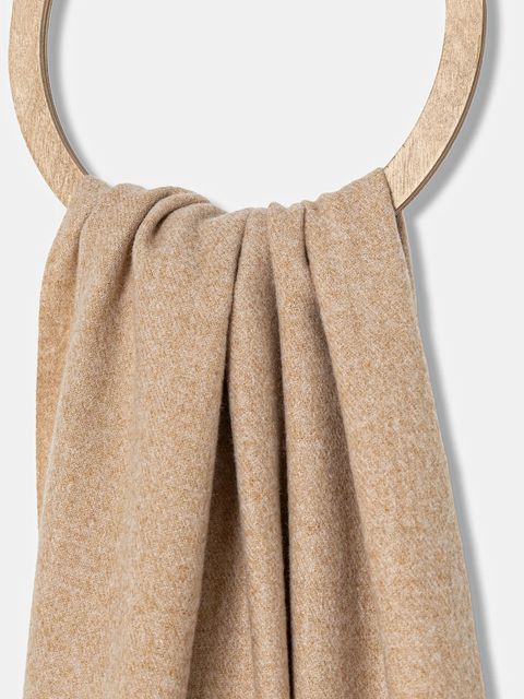 Answear.LAB szalik z wełną kolor beżowy gładki - zdjęcie produktu nr 2